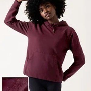 Athleta Alya Floral Purple Retroplush hoodie Small NWT